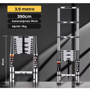 robo Paslanmaz Çelik Katlanır Merdiven 3.9 Metre