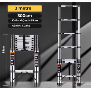 robo Paslanmaz Çelik Katlanır Merdiven 3.1 Metre