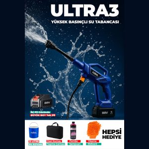robo Ultra 3 - Kovalı Yüksek Basınçlı Yıkama Makinesi - Pembe Köpük Hediyeli