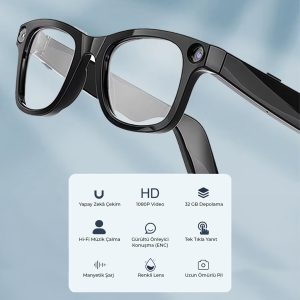 robo R1 PRO Akıllı Gözlük - Video kayıt, Yapay zeka kameralı, Müzik dinleme, Telefon ile konuşma