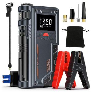 robo Süper 4'lü Şarjlı Akü Takviye Cihazı - Lastik şişirici - Powebank - Led ışık 150Psi Yüksek Basınçlı